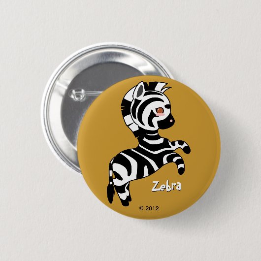 Niedlich Zebra Button (Vorne & Hinten)
