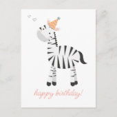 Niedlich Zebra Cartoon - Kindergeburtstag Postkarte (Vorderseite)