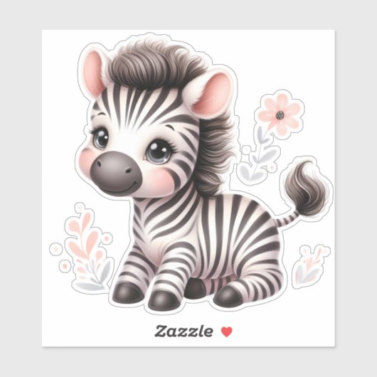 Niedlich! Zebra Custom Cut Scrapbooking Sticker (Blatt)
