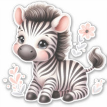 Niedlich! Zebra Custom Cut Scrapbooking Sticker