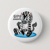 Niedlich Zebra EDS Awareness Ribbon Button (Vorderseite)