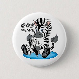 Niedlich Zebra EDS Awareness Ribbon Button