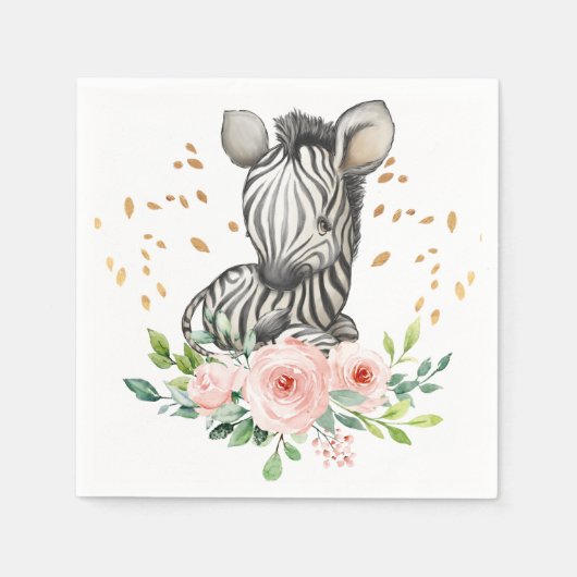 Niedlich Zebra Geburtstagsparty Babydusche Napkins Serviette (Vorderseite)