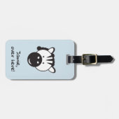 Niedlich Zebra | Hier drüben | PERSONALISIERT Gepäckanhänger (Vorderseite horizontal)