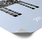 Niedlich Zebra Individuelle Name Blue Poster (Ecke)