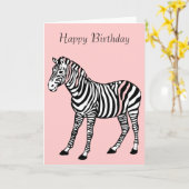 Niedlich Zebra Karte (Gelbe Blume)