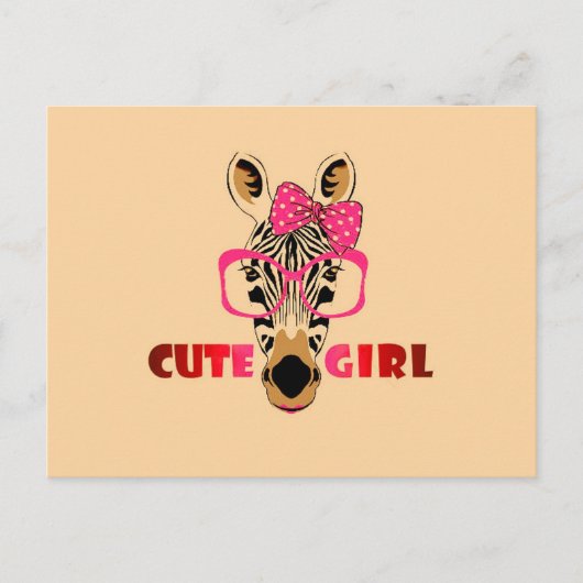 Niedlich Zebra kennt ein Niedliches Mädchen; Carto Postkarte (Vorderseite)