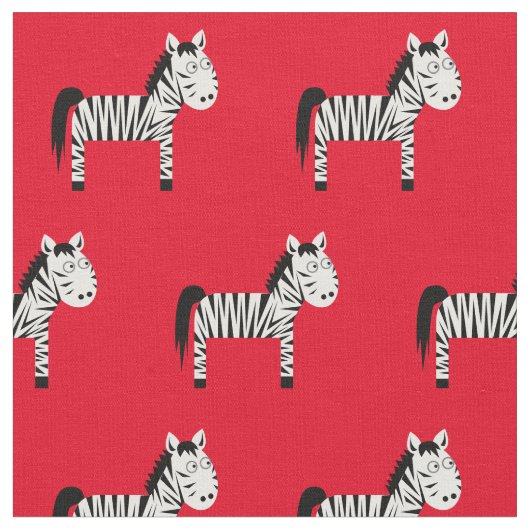 Niedlich Zebra Kid Baby Kinderzimmer Red Stoff (Nahaufnahme)