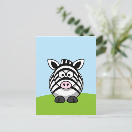 Niedlich Zebra Postkarte (Stehend Vorderseite)