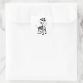 Niedlich Zebra Quadratischer Aufkleber (Tasche)