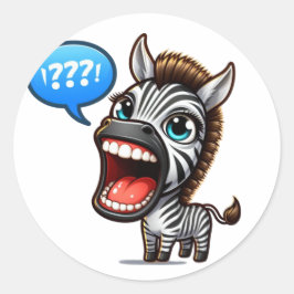 Niedlich Zebra Runder Aufkleber