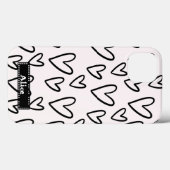 niedlich zeichnend Schwarz-weiße Liebe personalisi Case-Mate iPhone Hülle (Rückseite (Horizontal))