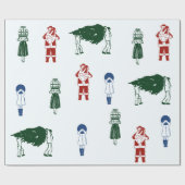 Niedlich Zeichnend Weihnachten Geschenkpapier (Flach)