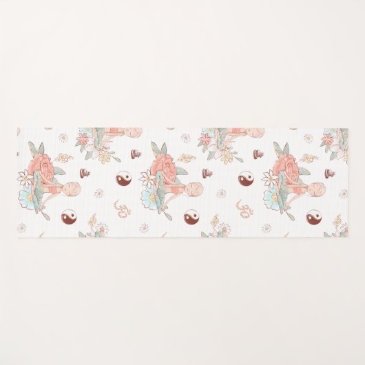 Niedlich Zen Yoga Medizin Lotus Namaste Pastel Yogamatte (Vorderseite (Horizontal))