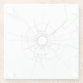 Niedlich zerbrochenes Glas mit Loch Glasuntersetzer (Rückseite)