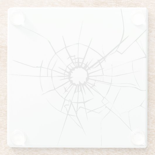 Niedlich zerbrochenes Glas mit Loch Glasuntersetzer (Rückseite)