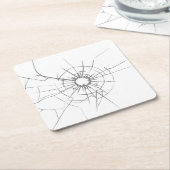 Niedlich zerbrochenes Glas mit Loch Rechteckiger Pappuntersetzer (angewinkelt)