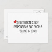 Niedlich, Zitat "Fallende in Liebe" Postkarte (Vorne/Hinten)