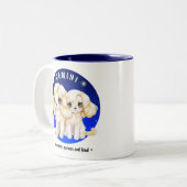Niedlich Zodiac Gemini Dog blauer Sternenhimmel Wa Zweifarbige Tasse (Vorderseite Links)