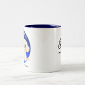 Niedlich Zodiac Gemini Dog blauer Sternenhimmel Wa Zweifarbige Tasse (Mittel)