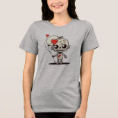 Niedlich Zombie Friend - herzförmige Liebe Tri-Blend Shirt (Vorderseite)