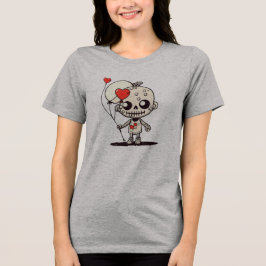 Niedlich Zombie Friend - herzförmige Liebe Tri-Blend Shirt