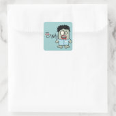 Niedlich Zombie Halloween Quadratischer Aufkleber (Tasche)