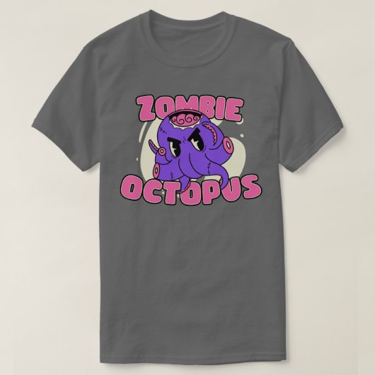 Niedlich Zombie Octopus Funny Halloween Zombie Ani T-Shirt (Design vorne)