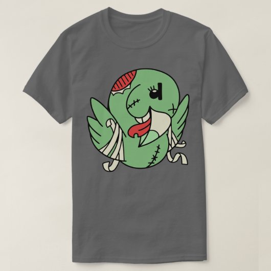 Niedlich Zombie Parrot Funny Halloween Tiere T-Shirt (Design vorne)
