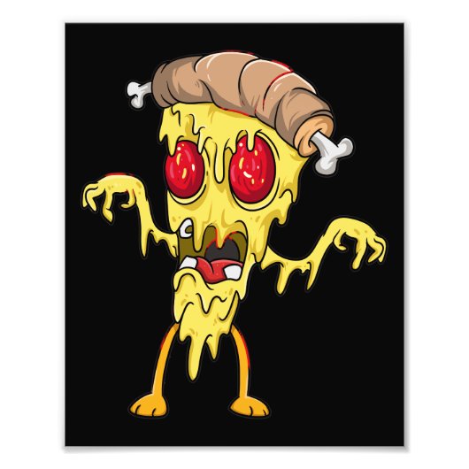 Niedlich Zombie Pizza Slice Fotodruck (Vorne)