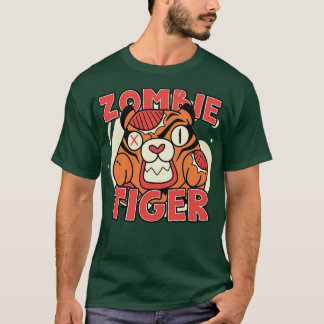 Niedlich Zombie Tiger Funny Halloween Zombie Tiere T-Shirt