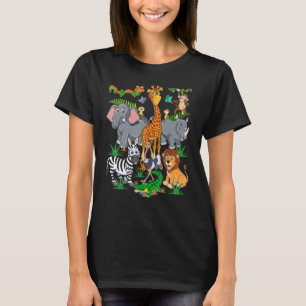 Niedlich Zoo Animal Kids Zoo Day Safari Geburtstag T-Shirt
