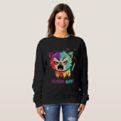 Niedlich zornige Katze, die Fluff abschaut. Sweatshirt (Vorne ganz)