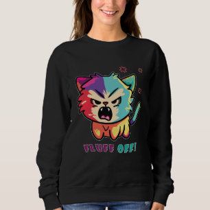 Niedlich zornige Katze, die Fluff abschaut. Sweatshirt