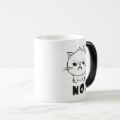 Niedlich zornige Katze, die nein jaucht. Verwandlungstasse (VorderseiteRechts)