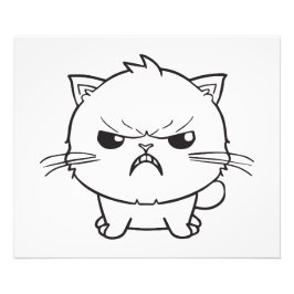 Niedlich zornige Katze, die sich herumhisst. Fotodruck