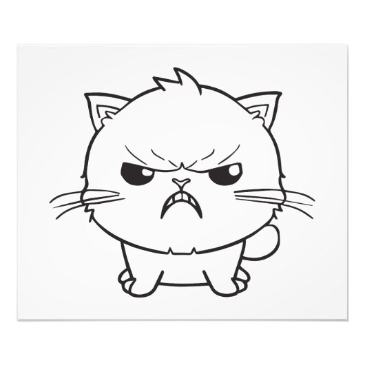 Niedlich zornige Katze, die sich herumhisst. Fotodruck (Vorne)