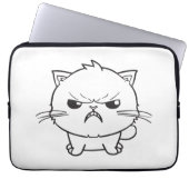 Niedlich zornige Katze, die sich herumhisst. Laptopschutzhülle (Vorderseite)
