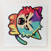 Niedlich zornige Katze, die sich herumhisst. Puzzle (Horizontal)