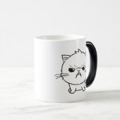 Niedlich zornige Katze, die sich herumhisst. Verwandlungstasse (VorderseiteRechts)