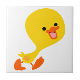Niedlich zu Fuß Cartoon Duckling Tile Fliese