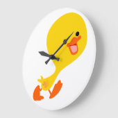 Niedlich zu Fuß Cartoon Duckling Wall Clock Große Wanduhr (Winkel)