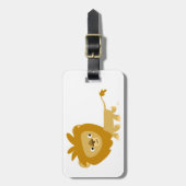 Niedlich zu Fuß Cartoon Löwenspur Tag Gepäckanhänger (Vorderseite vertikal)