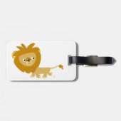 Niedlich zu Fuß Cartoon Löwenspur Tag Gepäckanhänger (Rückseite horizontal)