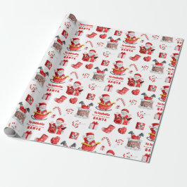 Niedlich zu Kindernamen aus Santa Pattern Geschenkpapier