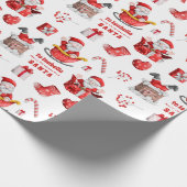 Niedlich zu Kindernamen aus Santa Pattern Geschenkpapier (Ecke)