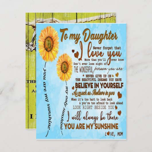 Niedlich zu meinem Tochter-Geschenk, das beste Ges Einladung (Vorne/Hinten)