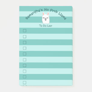 Niedlich zu tun Liste Niedliche Llama Aqua Pastel Post-it Klebezettel