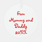 Niedlich zu unserem kleinen Bug frohe Weihnachtsli Ornament Aus Metall (Rückseite)