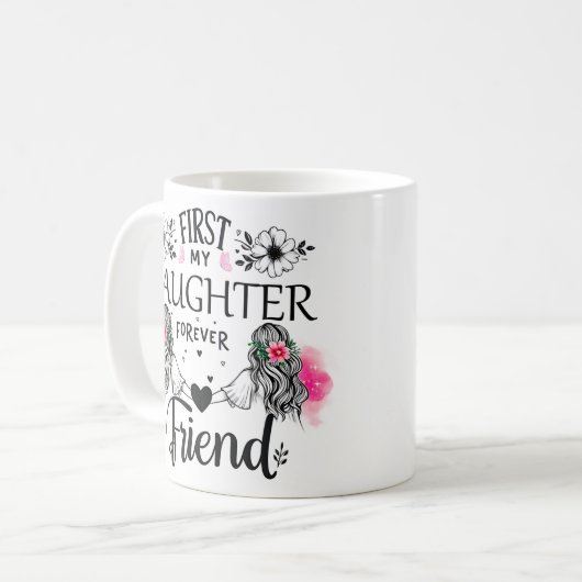 Niedlich zuerst meine Tochter Wrap Kaffeetasse (Vorderseite Links)